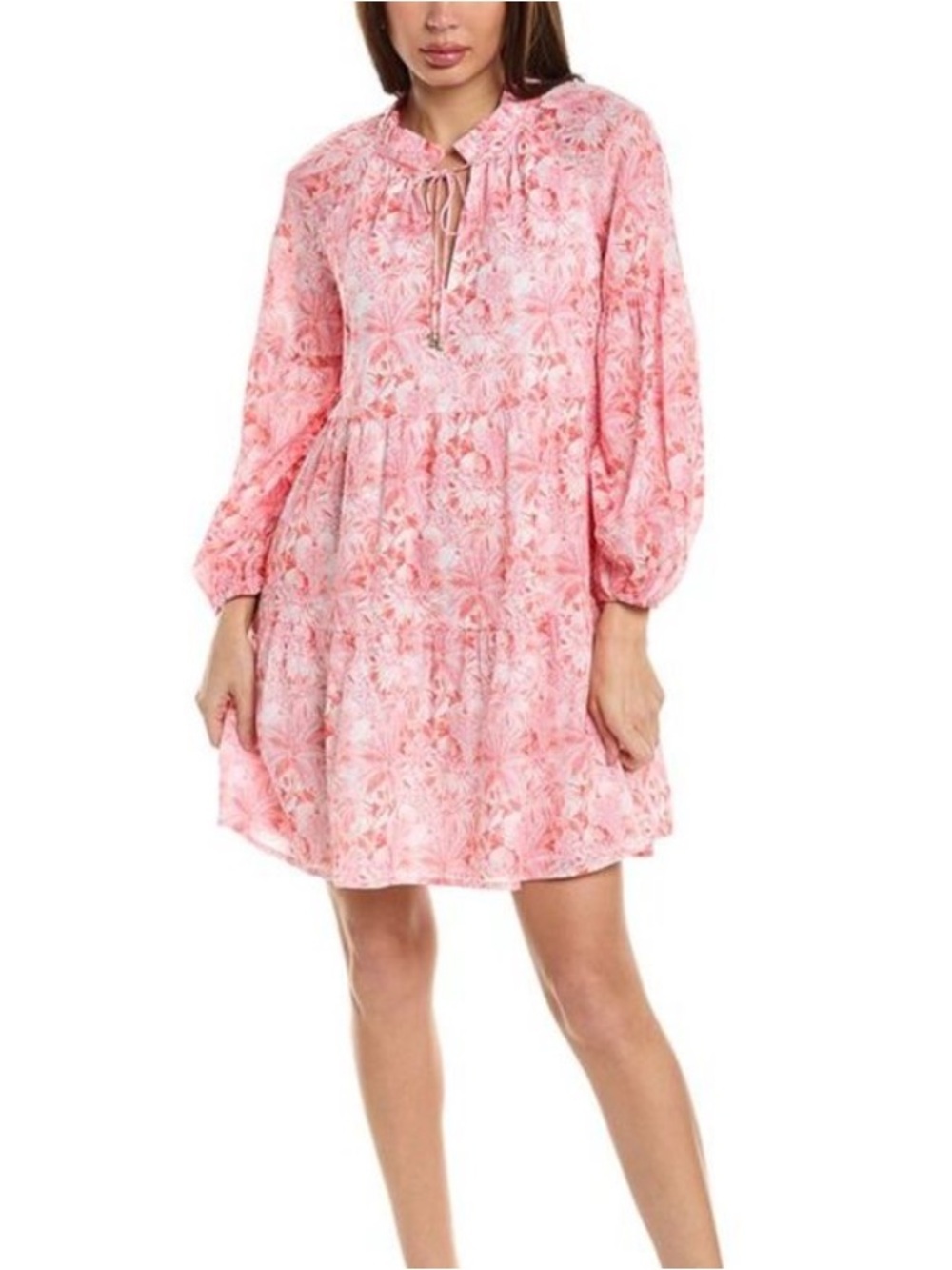 Tommy Bahama Petit Palma Paradise Pink Balloon Sleeve Short Dress size Medium